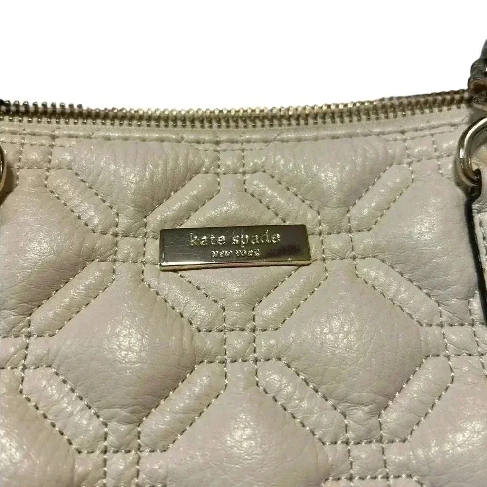 Kate Spade Quilted Leather Cream Rachelle Astor Court purse
